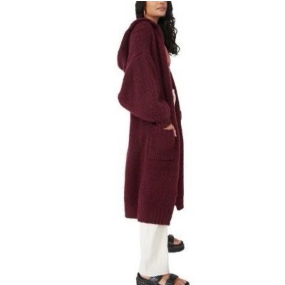 Women's Burgundy Hooded Sweater